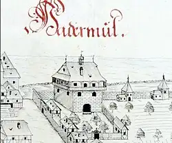 Hadermühle mit Herrensitz im Cnopfschen Skizzenbuch