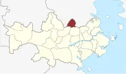 Lage des Hjerndrup Sogn in der Haderslev Kommune