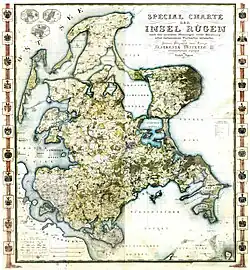 Hagenowsche Karte der Insel Rügen von 1829