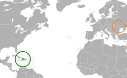 Lage von Haiti und Republik Moldau