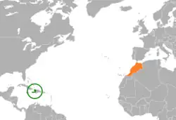 Lage von Haiti und Marokko