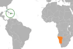 Lage von Haiti und Namibia