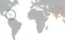 Lage von Haiti und Nepal