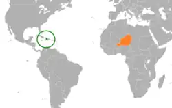 Lage von Haiti und Niger