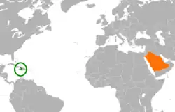 Lage von Haiti und Saudi-Arabien