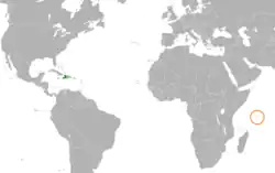 Lage von Haiti und Seychellen