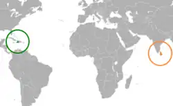 Lage von Haiti und Sri Lanka