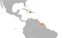 Lage von Haiti und Suriname