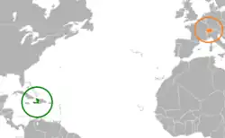 Lage von Haiti und Schweiz