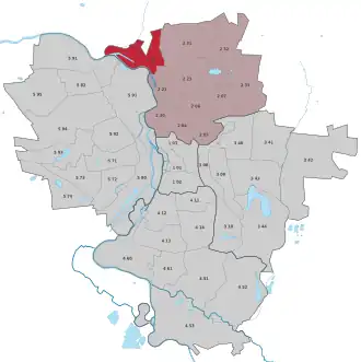 Lage des Stadtteils Industriegebiet Nord (Halle) in Halle (Saale) (anklickbare Karte)