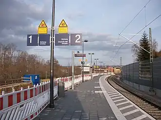 Haltepunkt Chemnitz Mitte am neuen Standort (2021 eröffnet)