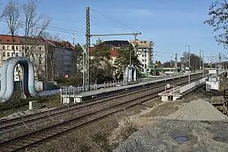 Haltepunkt an der Strecke Leipzig-Engelsdorf–Leipzig-Connewitz (März 2020)