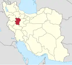 Lage der Provinz Hamadan in Iran