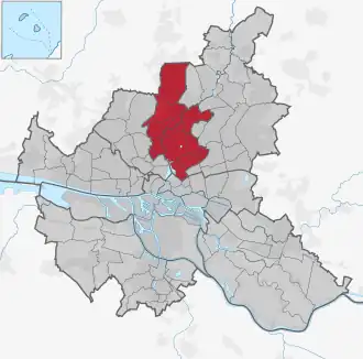 Lage des Bezirks Hamburg-Nord in Hamburg