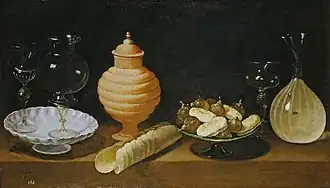 Juan van der Hamen y León Stillleben mit Süßgebäck, Schalen und Gläsern, 1622, Öl auf Leinwand, 52 × 88&nbsp;cm, Museo del Prado, Madrid