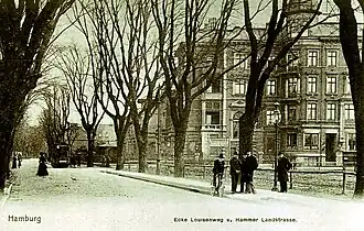 Südseitige Mietshausbebauung Ecke Louisenweg, um 1910