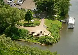 Blick auf den Weserstein von oben, 2025