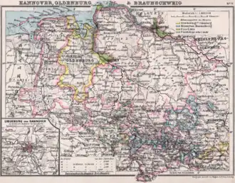 Karte der Provinz Hannover 1905