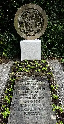 Hans Lukas Burckhardt-Ruperti (1924–2018), Anwalt, Politiker. Familien Grab Wolfgottesacker.