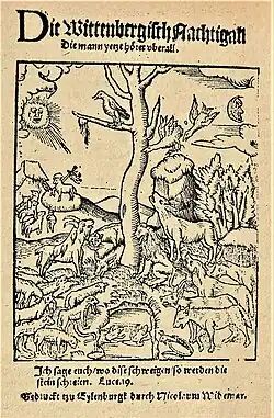 Hans Sachs: Die Wittenbergisch Nachtigall, Eilenburg 1523, Titel und Text