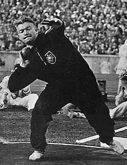 Hans&nbsp;Woellke – hier auf Platz acht, zwei Jahre später Olympiasieger