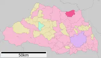 Lage Hanyūs in der Präfektur