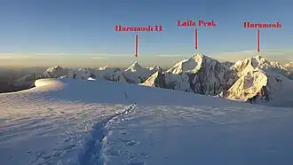 Haramosh II Blick vom Gipfel des Spantik (7027 m)