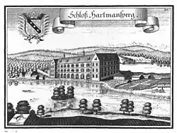 Schloss Hartmannsberg nach einem Kupferstich von Michael Wening von (1721)