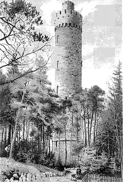 Hasenbergturm, vor 1886.