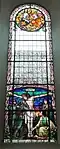 Kirchenfenster in St. Vincentius (Hattenheim), entstanden 1921, zum Gedächtnis an die Gefallenen des I. WK. Gestiftet von Ernst Langwerth von Simmern