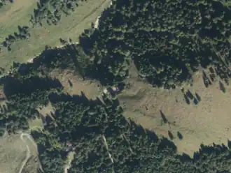 Hauserbauernalm aus der Vogelperspektive