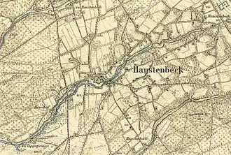 Haustenbeck, Kartenausschnitt Messtischblatt Senne, Stand 1897