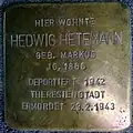 Stolperstein für Hedwig Hetemann