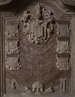 Epitaph zum Andenken des Komturs Georg Adolph von Speth, Freiherr von Schülzburg verstorben am 15. Februar 1731