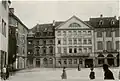 Haus Zehender (rechts am Bildrand) auf einer Fotografie von 1896