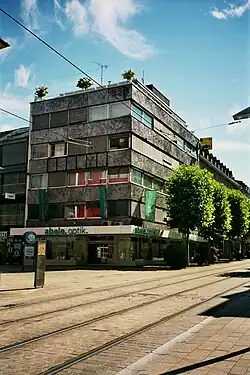 Das Model-Haus am „Barbarino-Eck“ (Ecke Sülmer-/Kaiserstraße) wurde 1969 nach Entwürfen von Otmar Schär fertiggestellt