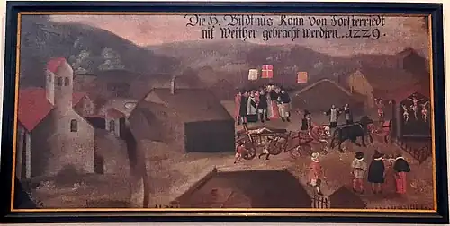 Ankunft des Kruzifixes in Forstenried