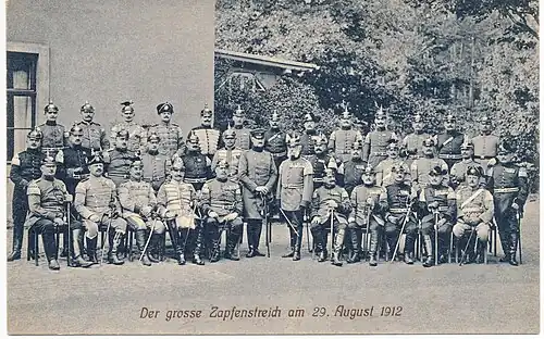 Röpenack mit den vereinigten Königlich Sächsischen Militärmusikmeistern aller am Zapfenstreich zu Dresden beteiligten Regimentskapellen unter Major von Dombrowsky, 1912