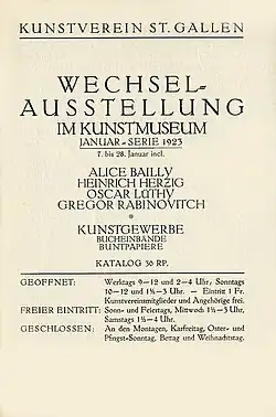 Heinrich Herzig, Ausstellungskatalog 1923
