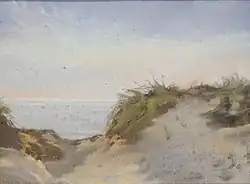 Helene Varges Düneneinschnitt, ohne Jahr, Pastell auf Papier 24&nbsp;cm ×&nbsp;32&nbsp;cm