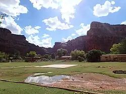 Der Helikopter-Landeplatz in Supai