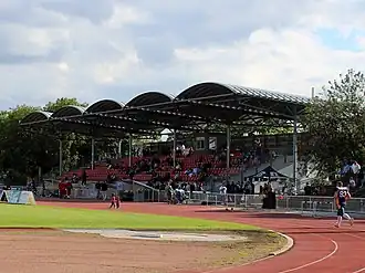 Haupttribüne im Helmut-Schön-Sportpark (2012)