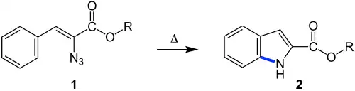 Übersichtsreaktion der Hemetsberger-Indol-Synthese