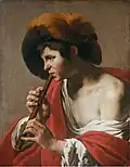 Hendrick ter Brugghen: Blockflöte spielender Knabe, 1621, Gemäldegalerie Alte Meister, Kassel