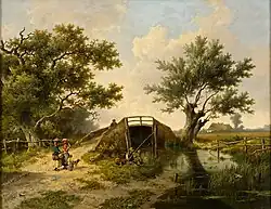 Sommerlandschaft mit Angler