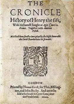 Henry V, Original (1600).