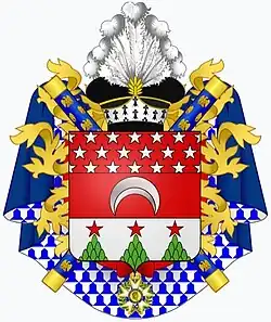 Wappen von General François-Christophe Kellermann als Duc de Valmy mit dem Gemeindewappen Valmys