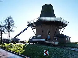 Die „Grüne Mühle“ während des Wiederaufbaus im Januar 2015