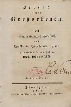 Fürst Pückler-Muskau, Briefe eines Verstorbenen, 1831.