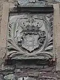 Wappen derer von Pfuel über der Einfahrt des Herrenhaus Wimmelburg, von ca. 1700